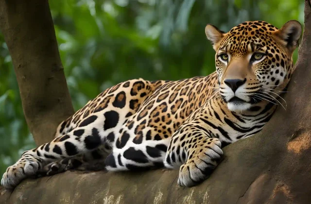 jaguar-relaxes-tree-trunk-banks-tambopata-river-peruvian-amazon (1)